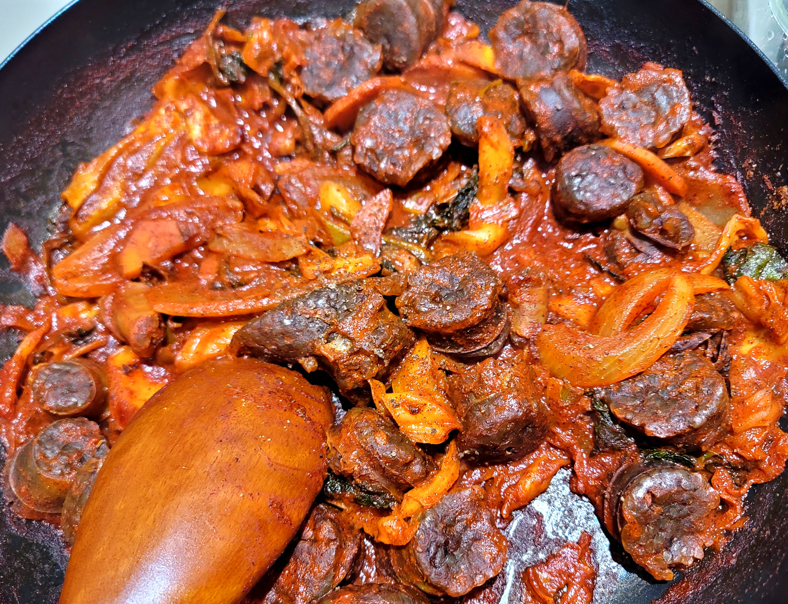 저녁은 순대볶음이었어요