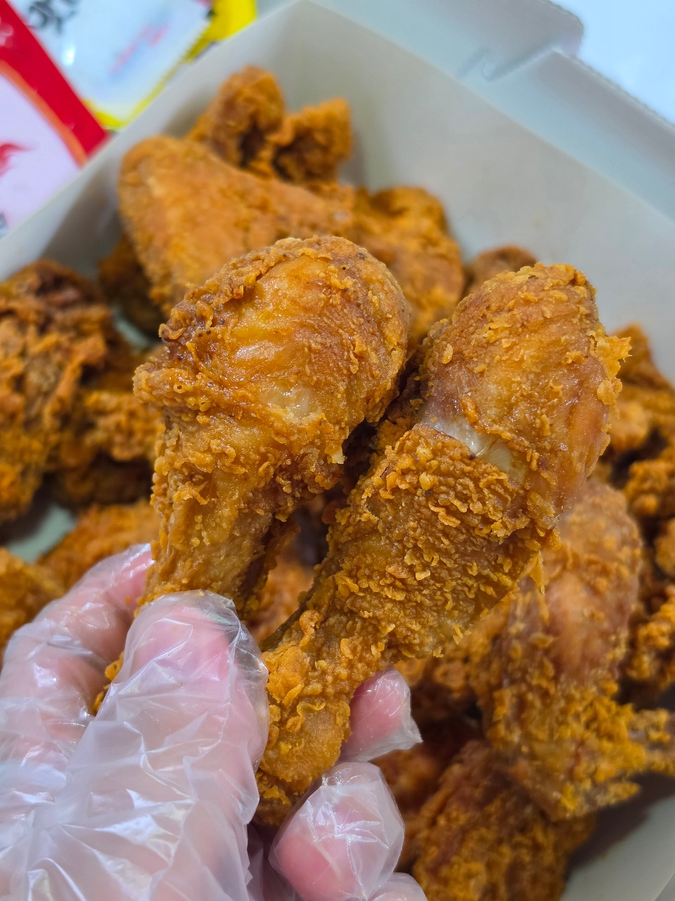 오늘은 치킨을 먹었어요
