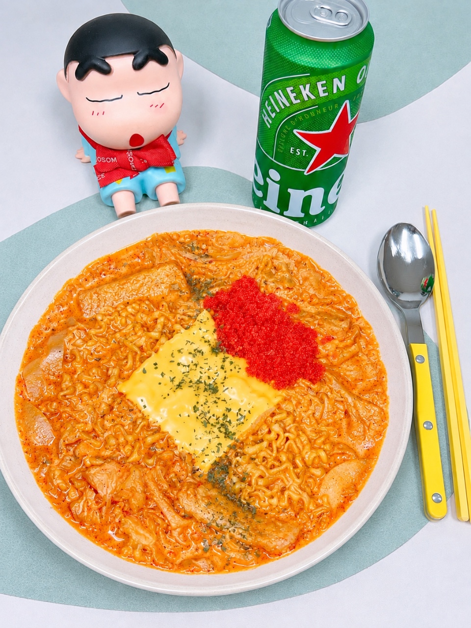 우유에 끓인 불닭볶음탕면🥢