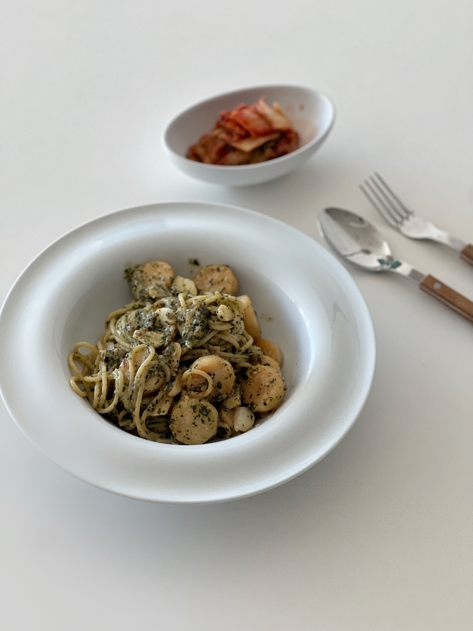 관자 바질 오일 파스타🍝