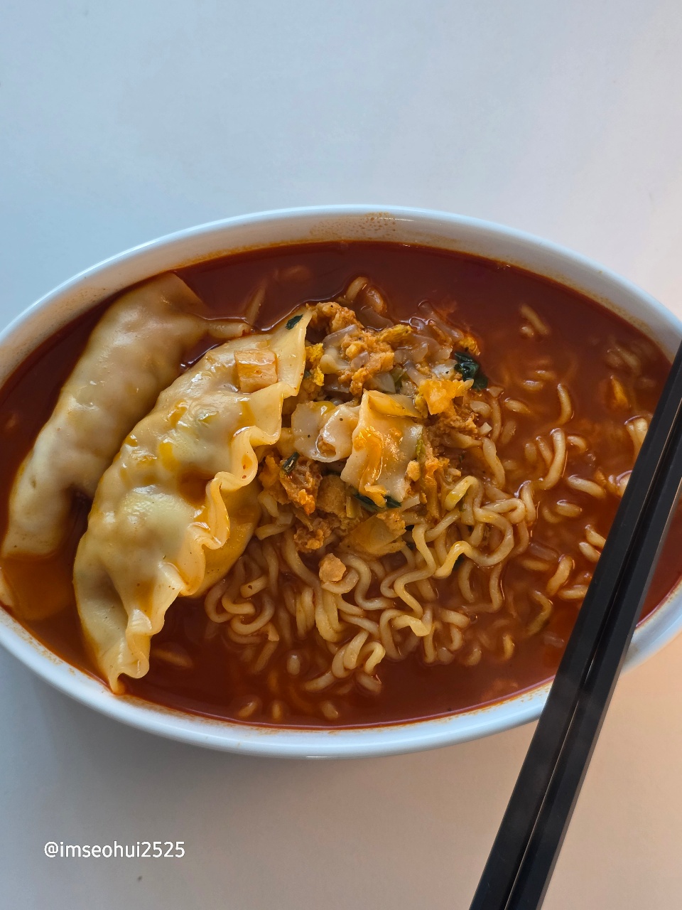 아침부터 만두라면🥟🍜