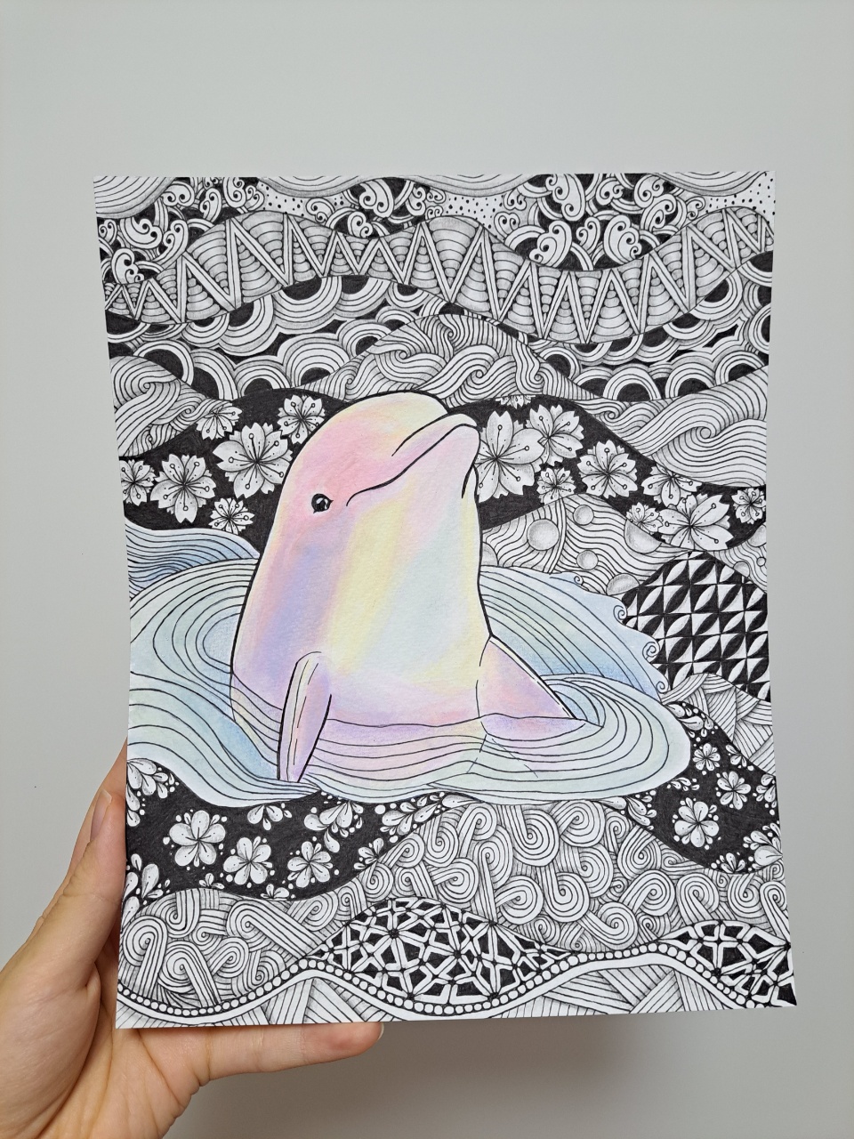 돌고래 젠탱글 모자이크 🎨 