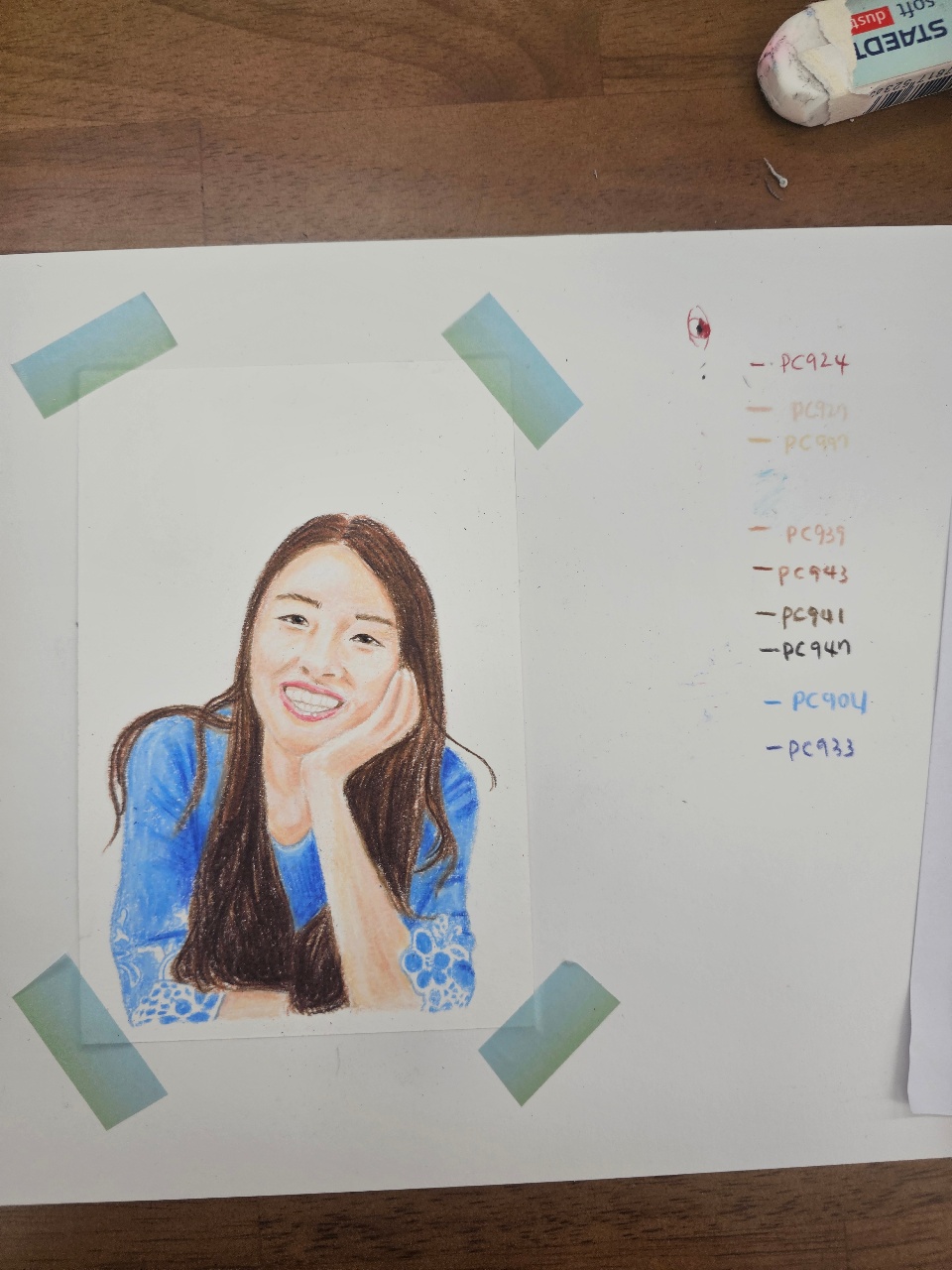 처음 그려본 색연필 자화상:)