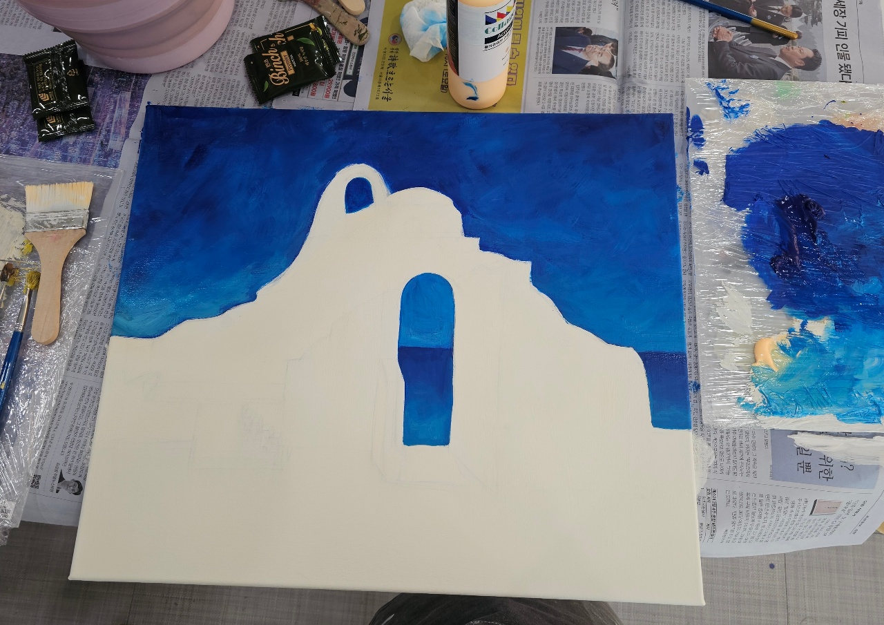 그리스 미코노스의 성당 그리는 중 🎨