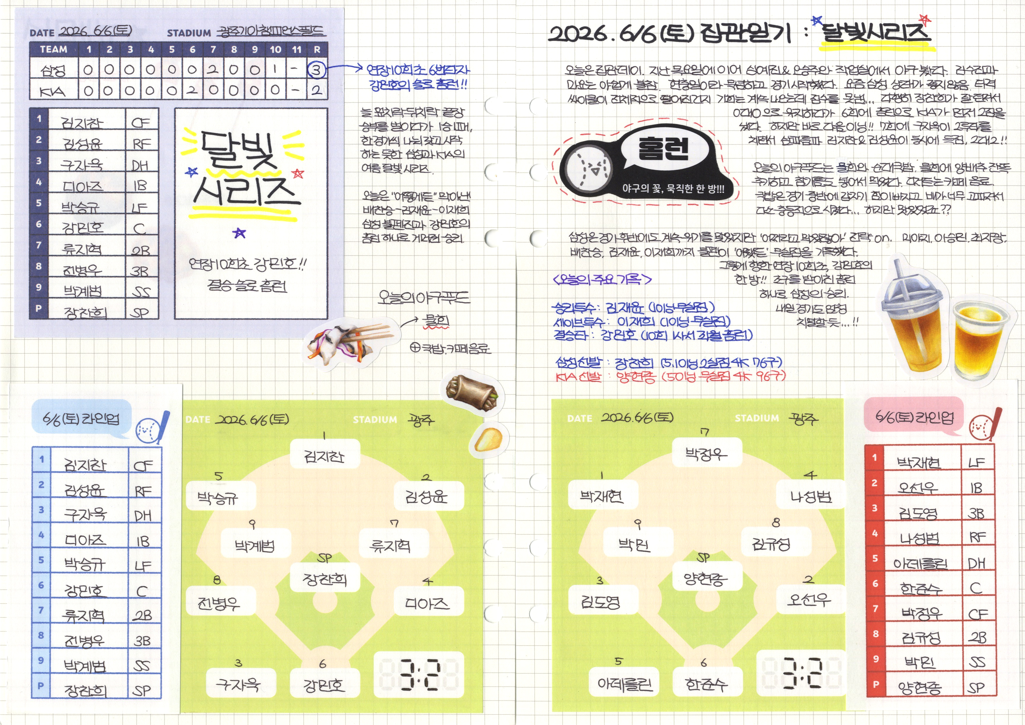집에서 야구 다꾸하기 스캔본