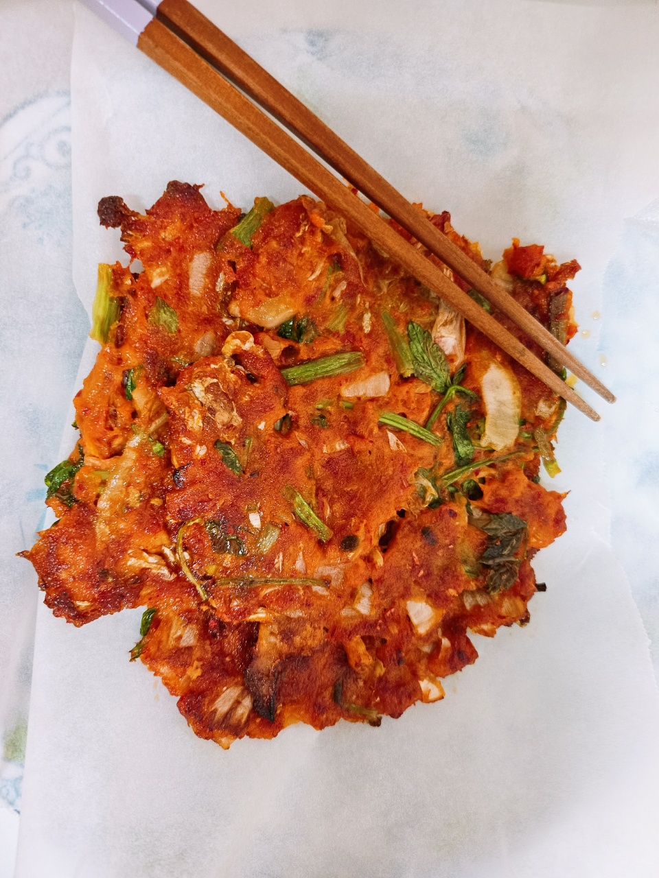 비오는날 김치전