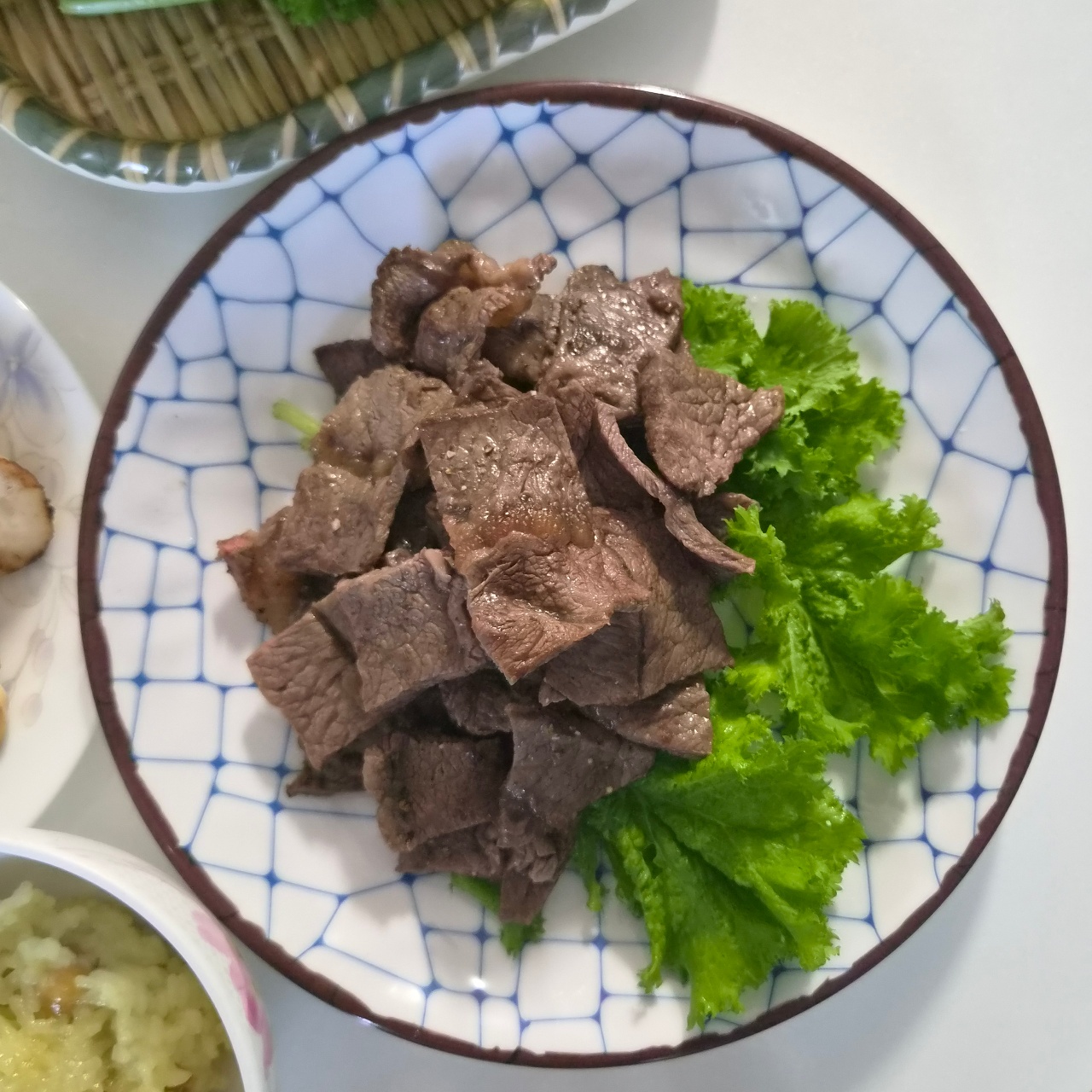 부채살과 겨자잎 쌈