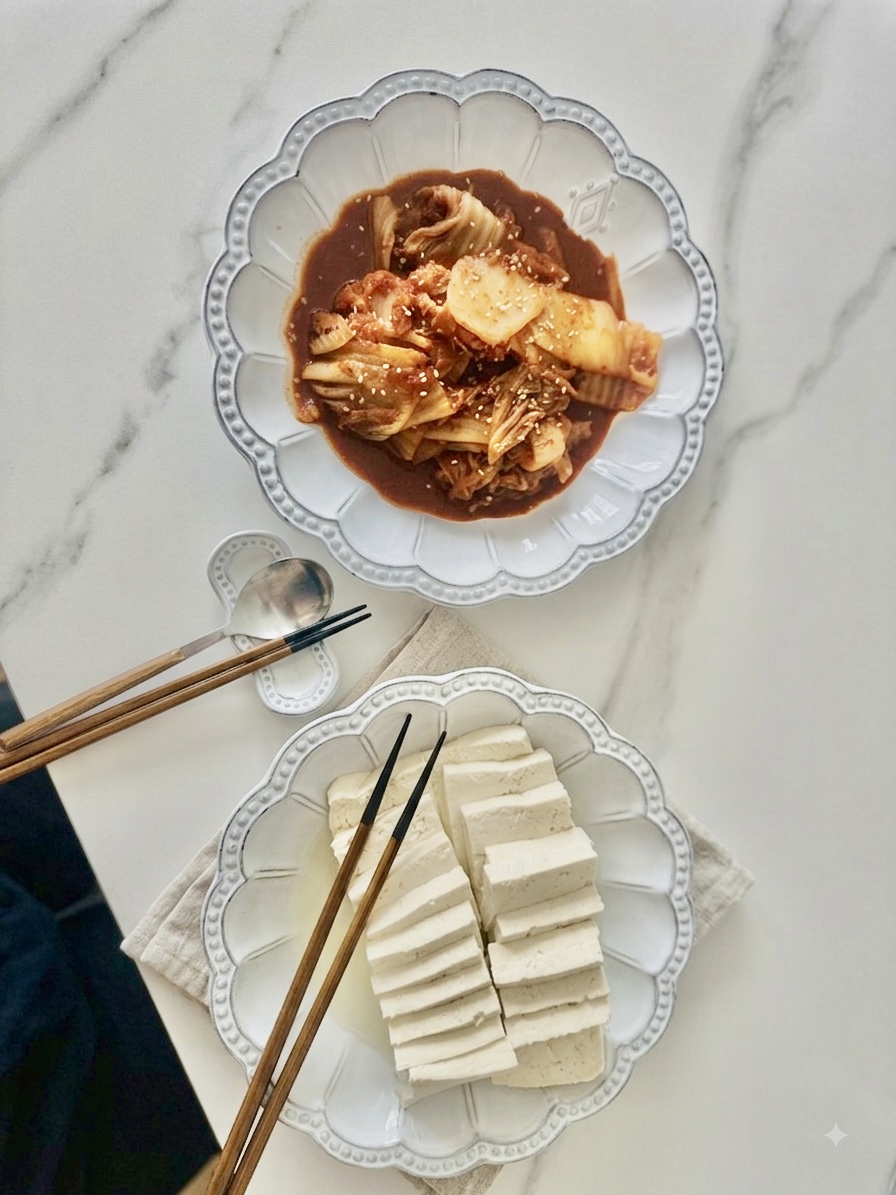 혈당관리 아침식사 두부김치