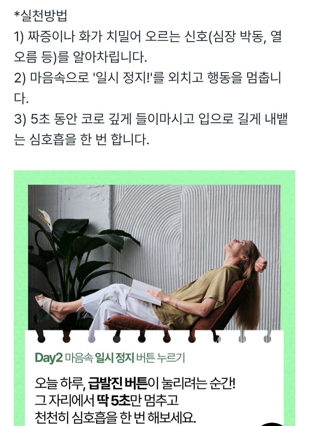 평온한 마음  코스 -2일차