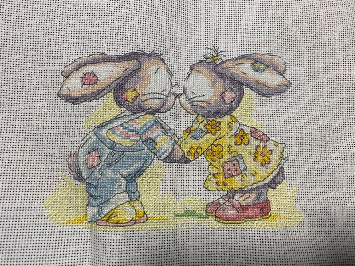 십자수 토끼 완성~~