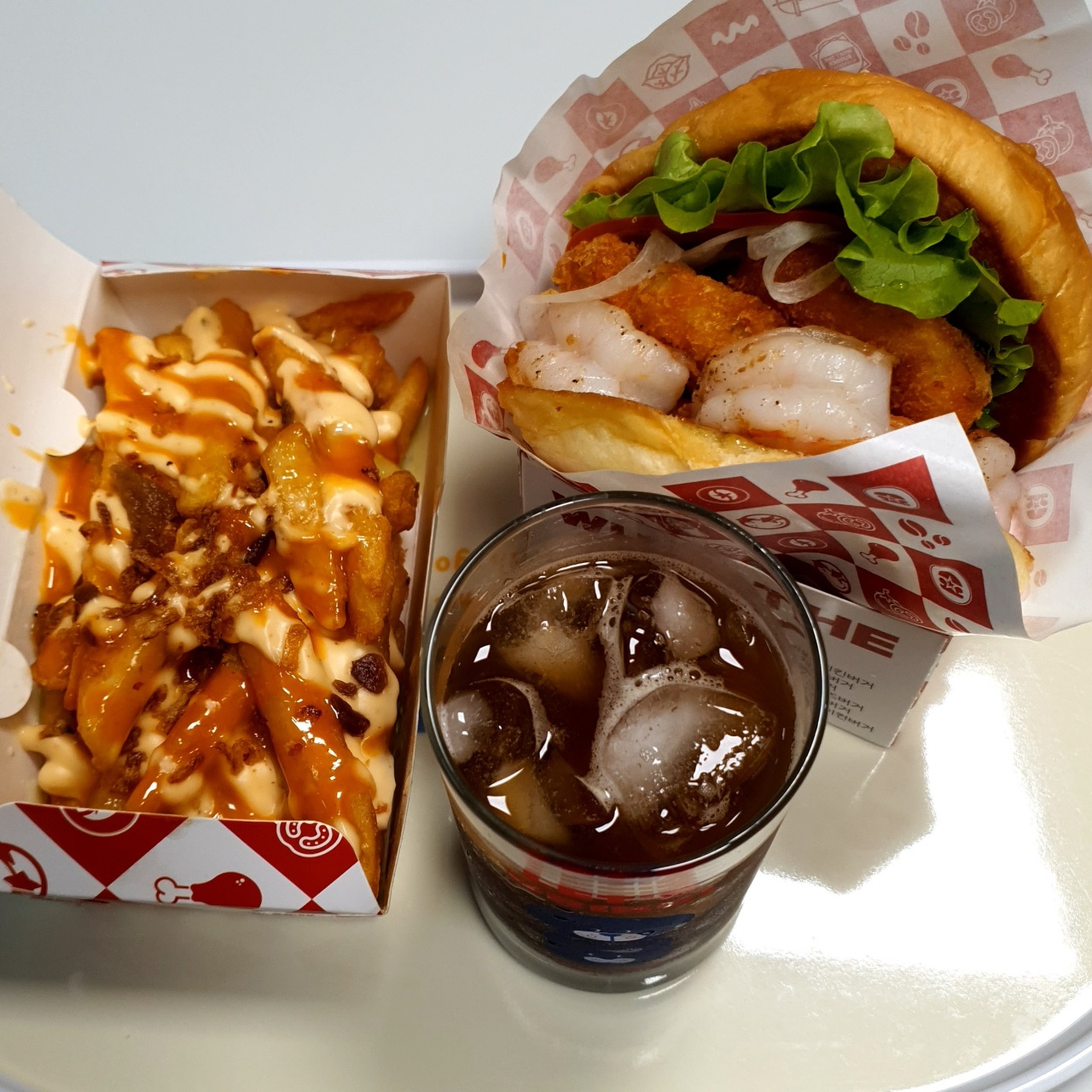 직화 통새우 버거