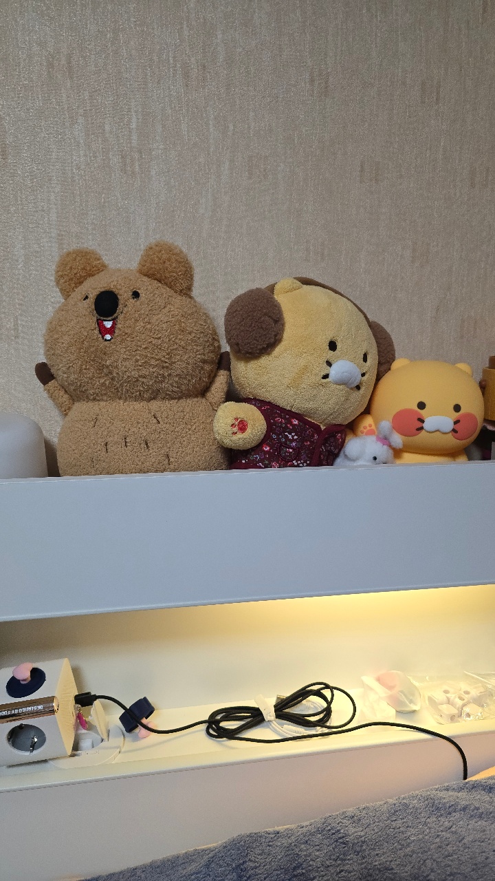 침대 머리맡엔 춘식이 ㅎㅎ