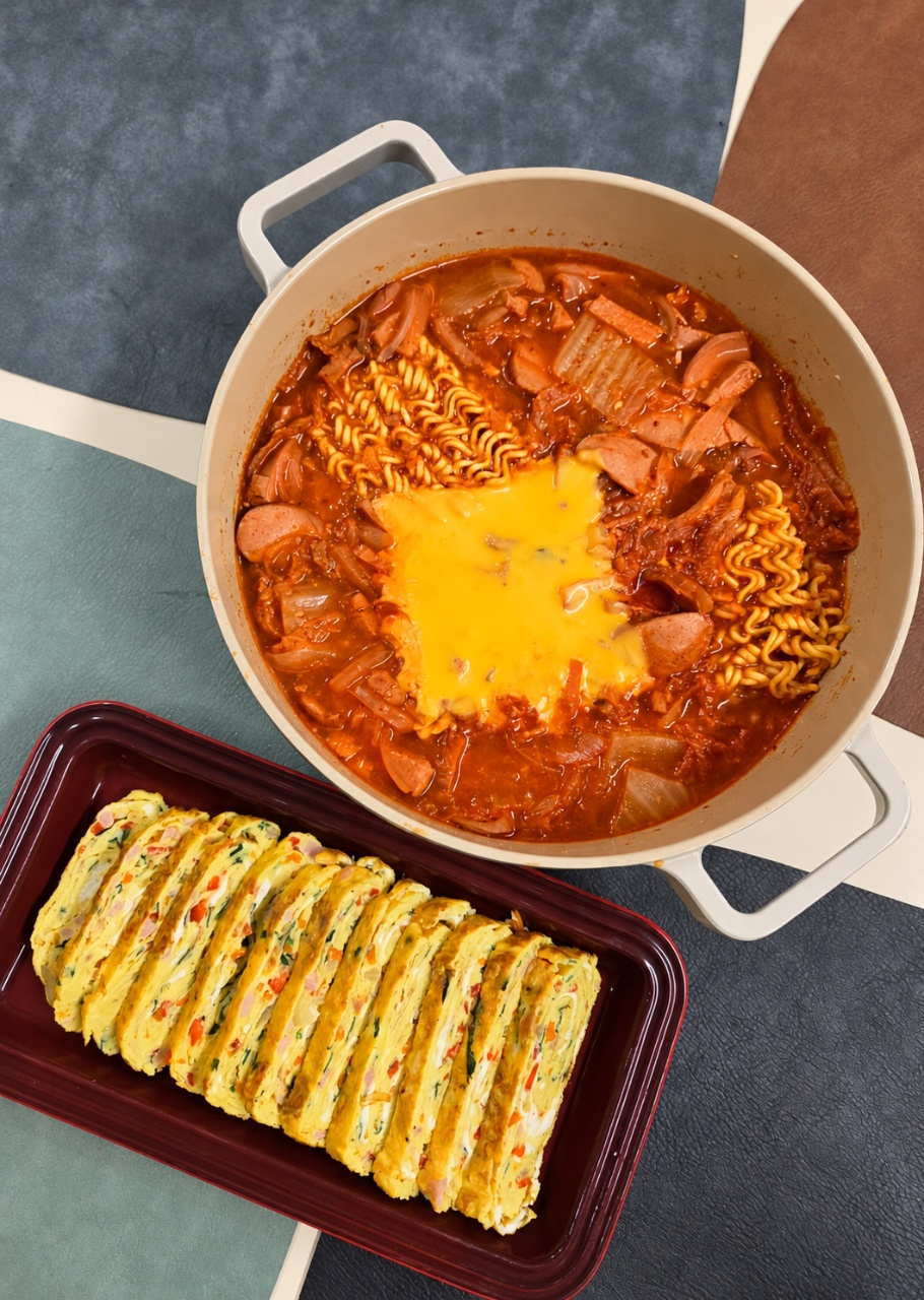 부대찌개와 달걀말이면 끝!