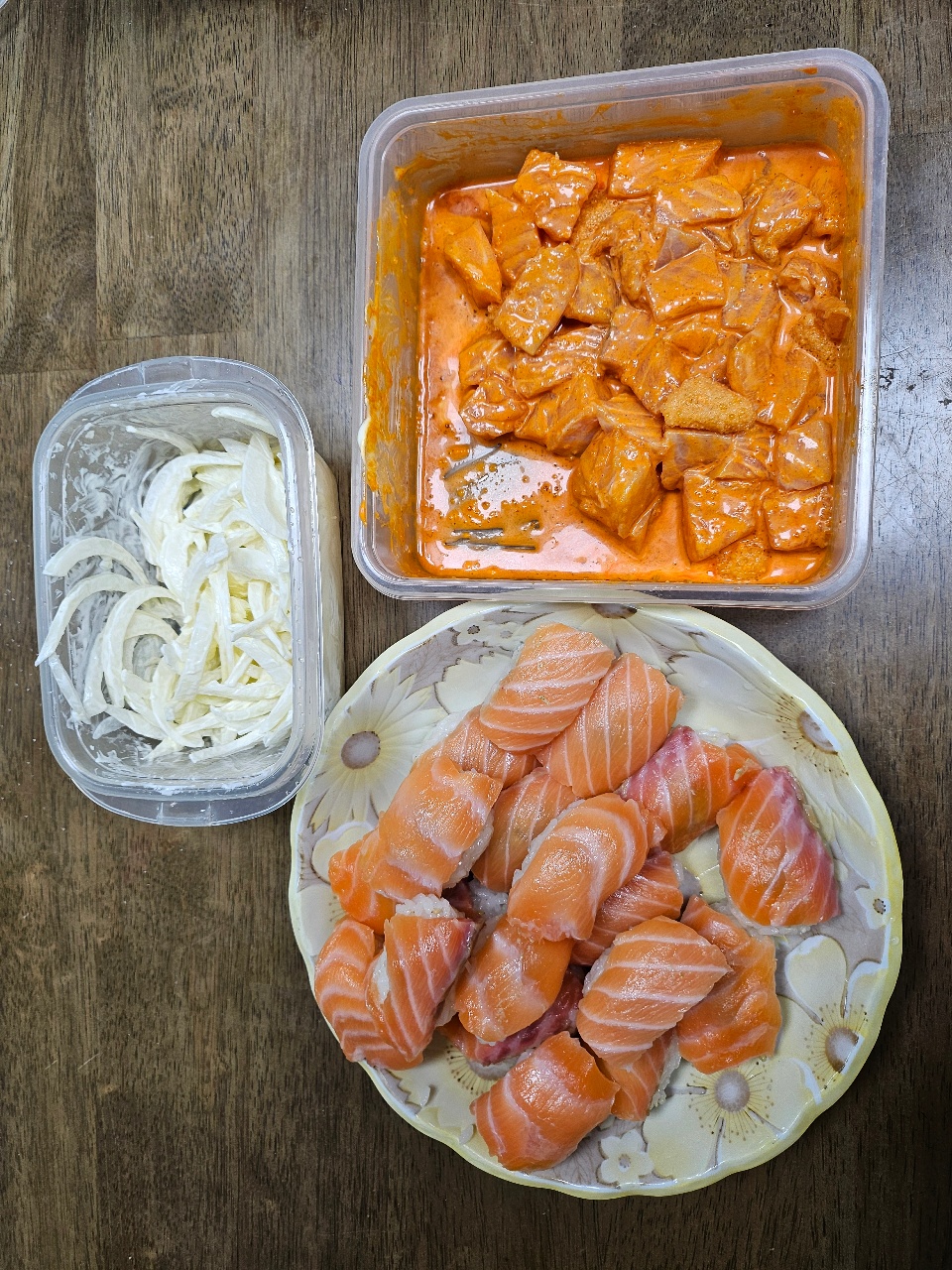 연어초밥, 연어깍두기 만들어 먹기🍣
