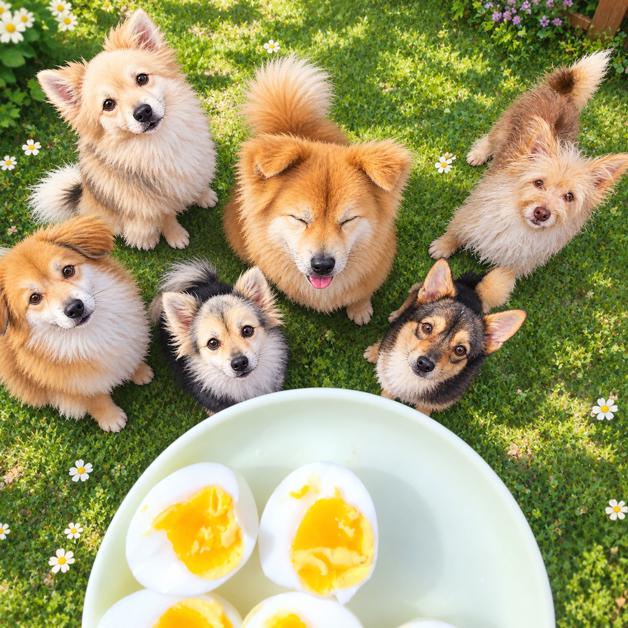 귀염이들 계란 먹는 날🐶🥚💛