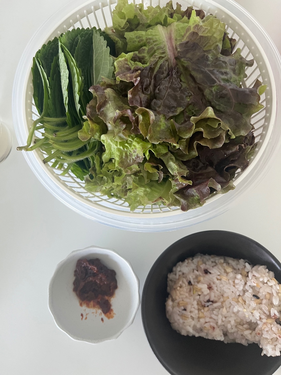 쌈채소먹기!