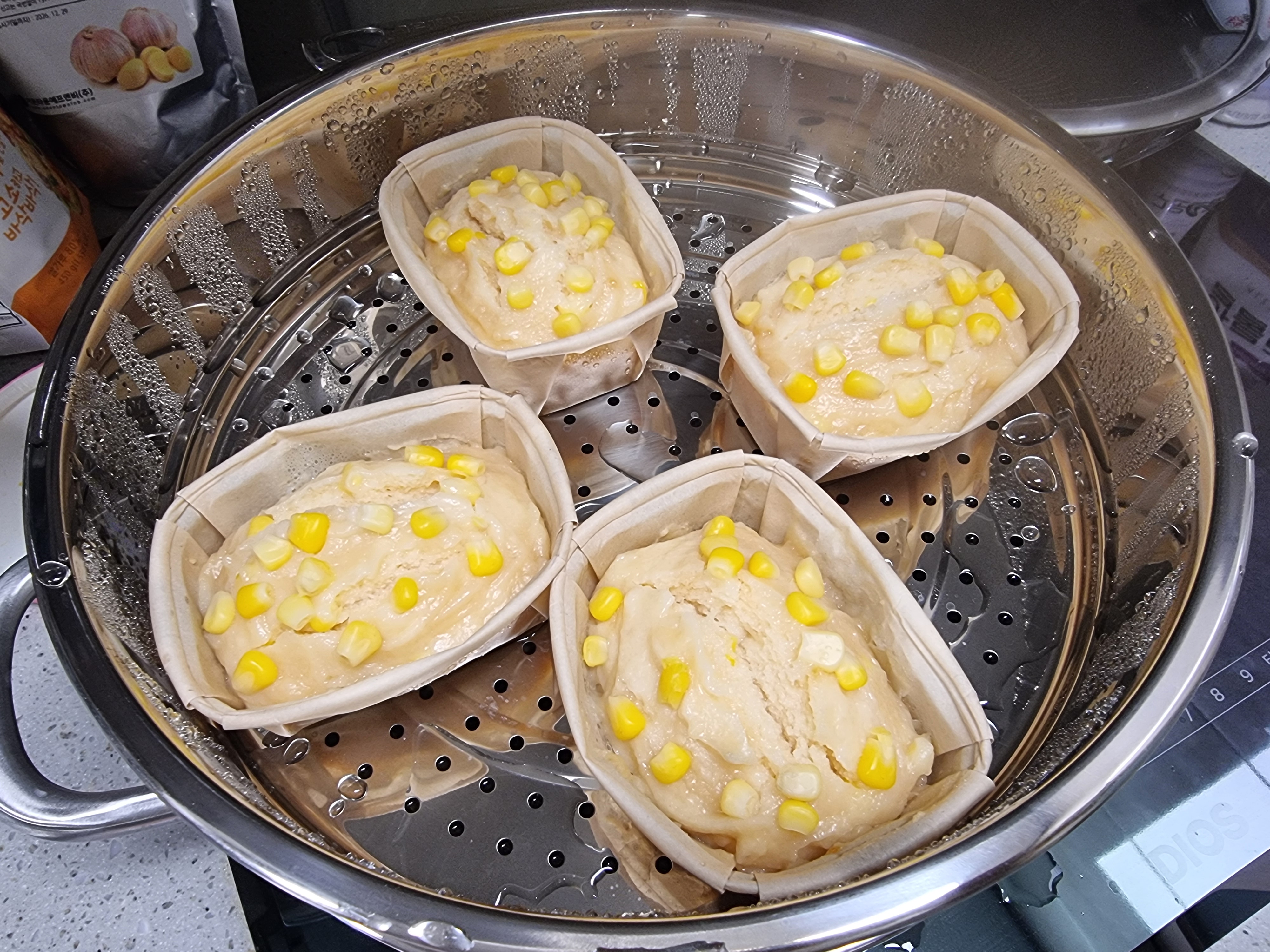 옥수수 술빵을 쪄요🌽