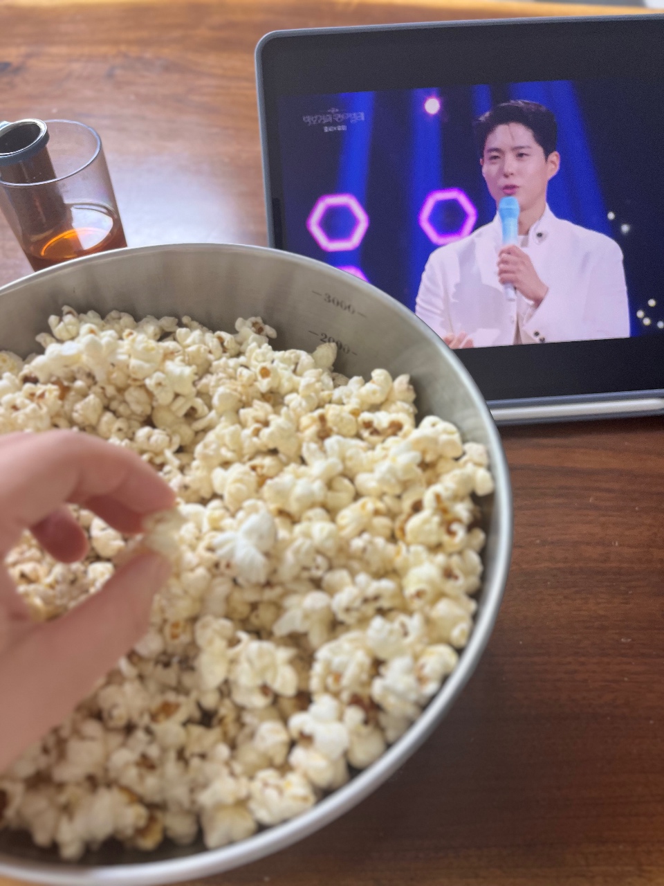 날이 흐리기만 한 날…. 아들 요청으로 팝콘 만들었어요. 