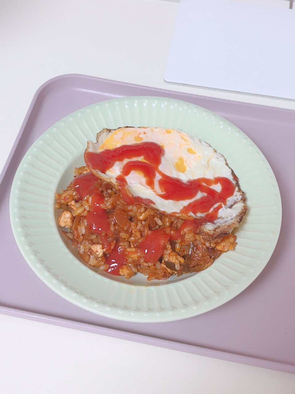 두부김치하고 남은 김치로 김볶🌶️