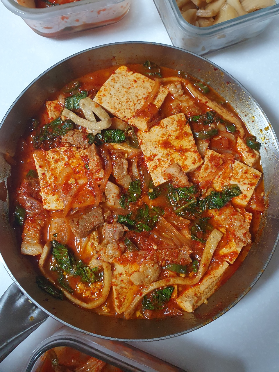 삼겹넣은 두부조림