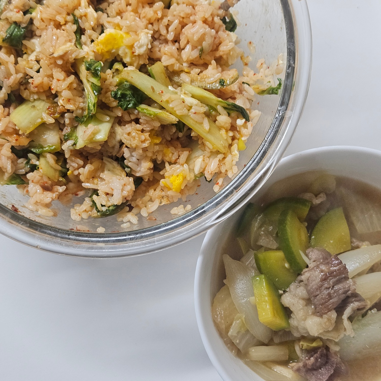 봄동 비빔밥과 된찌