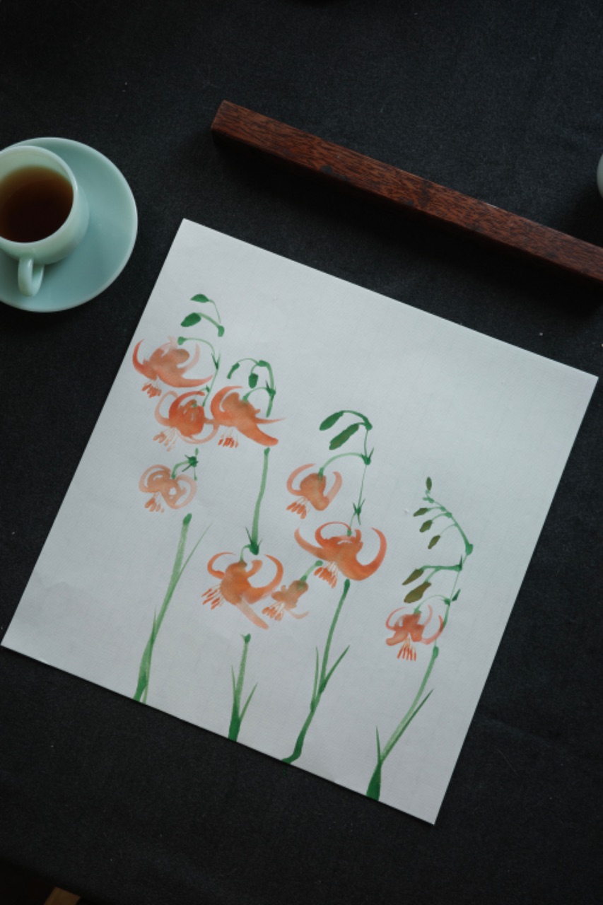 주황색 키큰 꽃 땅나리🧡